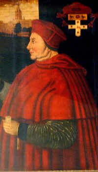 Cardinal Thomas Wolsey, portrait in Christ Church, Oxford. Photograph by Tommy Heyne. Cardinal Thomas Wolsey