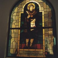 By Franz Schroeder, Catholic Information Center, Washington, D.C., photograph by Veronica Conkling. Thomas More Window, 2000