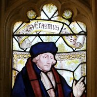 Stained Glass Window of Erasmus at Christ Church (Oxford) erasmus-christ-church