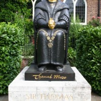 "Sir Thomas More," 1969, sculpter by L.Cubitt Bevis, Celsea, London, photo by Tommy Heyne, © CTMS. Sir Thomas More