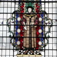 Photograph by Nick Wignall. Thomas More stained glass, St. Lawrence Jewry