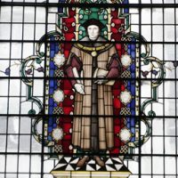 Photograph by Nick Wignall. Thomas More stained glass, St. Lawrence Jewry
