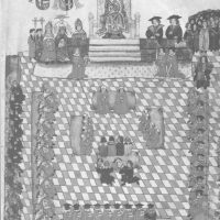 Engraving by an unknown artist for Richard Fiddes’ Life of Wolsey (London, 1724); based on a painting done c.1523 (Windsor Castle, MS 1114). Courtesy of Bridwell Library, Southern Methodist University, Dallas, Texas. Thomas More at the Opening of the 1523 Parliament, Windsor Castle